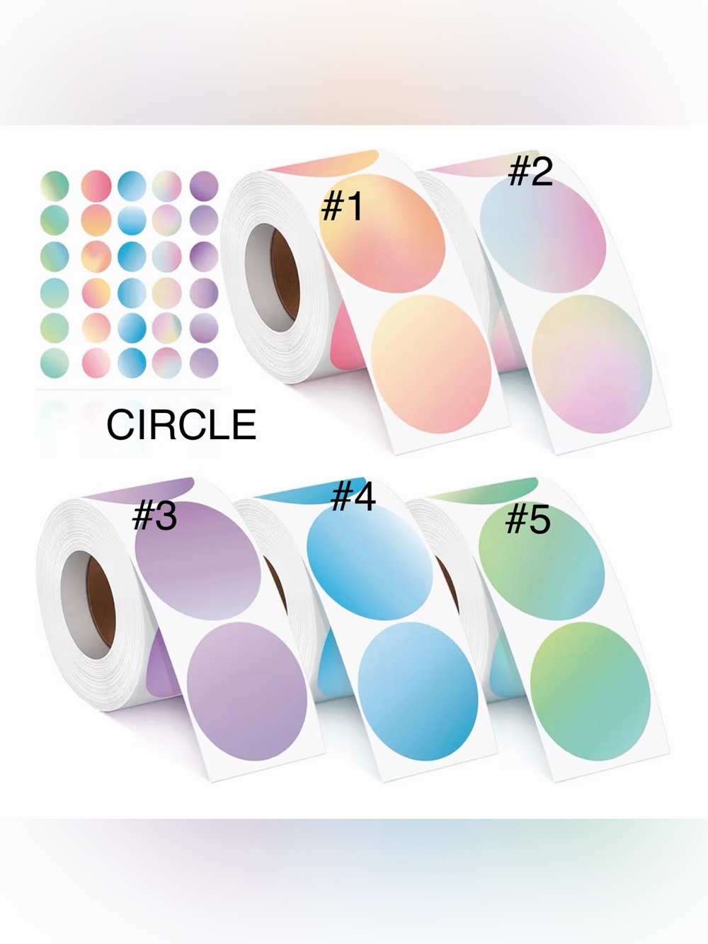 75 designed/customized stickers rectangle or round various colors - Picture 11 of 12